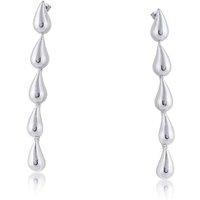 BIG METAL LONDON Women's HORTENSE LONG DROP DANGLE EARRINGS in Silver | Size: 8 cm