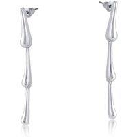 BIG METAL LONDON Women's PALOMA ELONGATED TEAR DROP LONG EARRINGS in Silver | Size: 6 cm