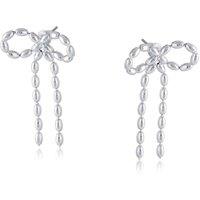 BIG METAL LONDON Women's CELINE BOW STUD EARRINGS in Silver | Size: 3 cm