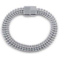 BIG METAL LONDON Women's NAOMI MESH MAGNETIC BRACELET in Silver | Size: 17 cm