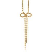 BIG METAL LONDON Women's MARINA BOW CHAIN NECKLACE in Gold | Size: 46 cm