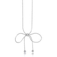 BIG METAL LONDON Women's SYLVIE SMAL BOW CHAIN NECKLACE in Silver | Size: 41 cm
