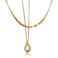 BIG METAL LONDON Women's PAMELA SET OF 2 NECKLACES in Gold | Size: 44 cm