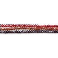 BIG METAL LONDON Women's BELLE 3 STRING BEADED ANKLET in Red | Size: 19 cm