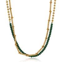 BIG METAL LONDON Women's ARIS SET OF NECKLACES in Green | Size: 40 cm