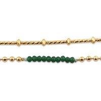 BIG METAL LONDON Women's ARIS SET OF BRACELETS in Green | Size: 17 cm