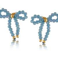 BIG METAL LONDON Women's INGRID BOW EARRINGS in Blue | Size: 2 cm
