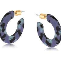 BIG METAL LONDON Women's SYLVIA RESIN HOOP EARRINGS in Purple | Size: 2 cm