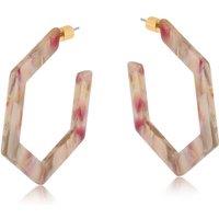 BIG METAL LONDON Women's SYLVIA RESIN HEXAGONAL EARRINGS in Pink | Size: 4 cm