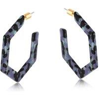BIG METAL LONDON Women's SYLVIA RESIN HEXAGONAL EARRINGS in Purple | Size: 4 cm