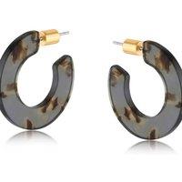 BIG METAL LONDON Women's ILONA RESIN HOOP EARRINGS in Grey | Size: 2 cm