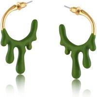 BIG METAL LONDON Women's MARINNA PAINT DRIP ENAMEL EARRINGS in Green | Size: 4 cm