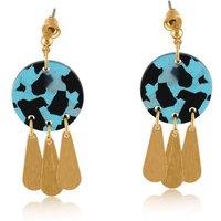 BIG METAL LONDON Women's CARINA MIXED METAL & RESIN EARRINGS in Blue | Size: 3 cm