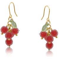 BIG METAL LONDON Women's LOZA BUNCH OF FROSTED GRAPES EARRINGS in Red | Size: 3 cm