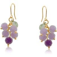 BIG METAL LONDON Women's LOZA BUNCH OF FROSTED GRAPES EARRINGS in Lilac | Size: 3 cm