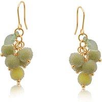 BIG METAL LONDON Women's LOZA BUNCH OF FROSTED GRAPES EARRINGS in Green | Size: 3 cm