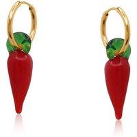 BIG METAL LONDON Women's CHILLY HOOP EARRINGS in Red | Size: 4 cm