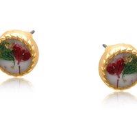 BIG METAL LONDON Women's AMELIA WILDFLOWER STUD EARRINGS in Gold | Size: 2 cm