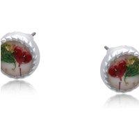 BIG METAL LONDON Women's AMELIA WILDFLOWER STUD EARRINGS in Silver | Size: 2 cm