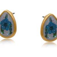 BIG METAL LONDON Women's SIENNA WILDFLOWER STUD EARRINGS in Gold | Size: 2 cm