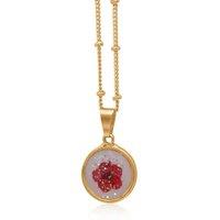 BIG METAL LONDON Women's SELMA WILDFLOWER SMALL PENDANT NECKLACE in Gold | Size: 40 cm