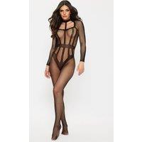 Ann Summers Women's Jupiter Crotchless Bodystocking in Black | Size: 2XS-XS