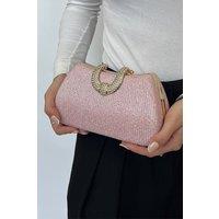 SVNX Women's Shimmer Clutch Bag in Pink