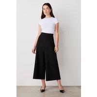 Finery London Women's Miribel Ponte Jersey Cropped Trousers in Black | Size: 12