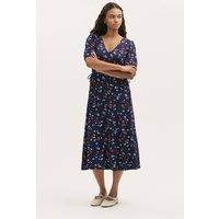 Finery London Women's Hessa Jersey Midi Dress in Dark Navy | Size: 8