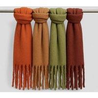 My Posh Shop Women's Plain Soft Blanket Tassel Scarf in Terracotta