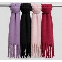 My Posh Shop Women's Plain Soft Blanket Tassel Scarf in Lilac