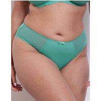 Flirtelle Women's Viola Geo Brazilian Brief Knickers in Teal | Size: Small