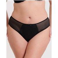 Flirtelle Women's Viola Geo Brazilian Brief Knickers in Black | Size: Large