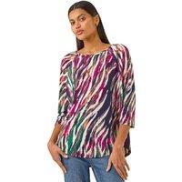 Roman Women's Stripe Print Stretch Tunic Top | Size: 18