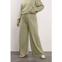 Yours Women's Wide Leg Joggers in Light Khaki | Size: 30-32