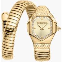Just Cavalli Women's Signature Snake Aria Fashion Watch Yellow Gold Champagne JC1L369M0045