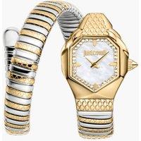 Just Cavalli Women's Snake Gold Color White MOP Dial Two Tone Stainless Steel Watch