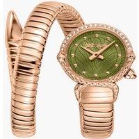 Just Cavalli Women's Snake Rose Gold Color Olive Dial Rose Gold Color Stainless Steel Watch