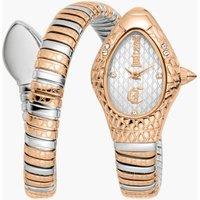Just Cavalli Women's Snake Two Tone Silver & Rose Gold Color Silver dial Two Toned Watch