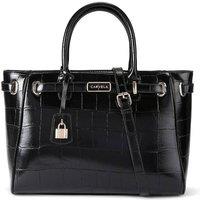 Carvela Women's 'Violet Belted Tote' Croc Print Bag in Black