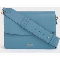 OSPREY LONDON Women's The Margot Leather Crossbody Bag in Mid Blue