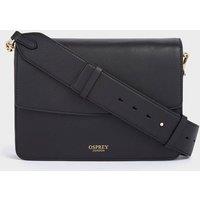 OSPREY LONDON Women's The Margot Leather Crossbody Bag in Black
