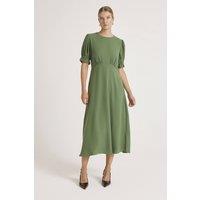 Finery London Women's Mela Chiffon Midi Tea Dress in Green | Size: 16