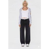 ROADIES OF 66 Women's Petite wide leg boxxer waistband jeans in washed black | Size: 14