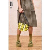 Orla Kiely Women's Retro Flower Print Mini Crossbody Bag with Adjustable Strap in Yellow