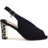 Moda In Pelle Women's 'Maeva' Alcantara Peep Toe Shoes in Black | Size: 6