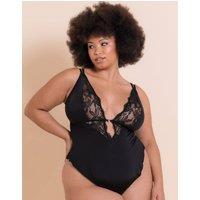 Scantilly Women's Embrace Stretch Lace Teddy in Black | Size: XL