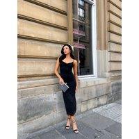 IKRUSH Women's Viviana Strappy Floral Lace Midi Dress in Black | Size: Large