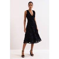 Phase Eight Women's Satin Twist Platform in Black | Size: 8