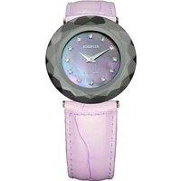 Jowissa Women's Lilac Leather Band Mother Of Pearl Watch